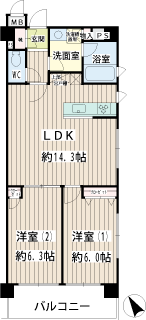 横浜市鶴見区の賃貸マンション　ドメイン横濱鶴見　間取りです