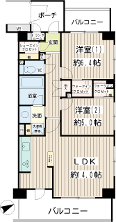 東京都豊島区の賃貸マンション　センシア山手大塚　間取りです