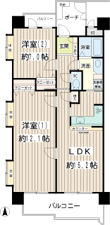 東京都江東区の賃貸マンション　木場公園サニーコート　間取りです