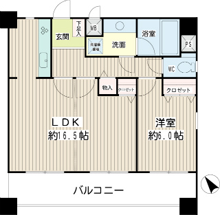 横浜市神奈川区の賃貸マンション　パール横浜東　８０１号室間取