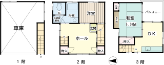 川崎市中原区の貸戸建　上平間一戸建　間取り