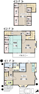 横浜市鶴見区の貸戸建　諏訪坂戸建　間取りです