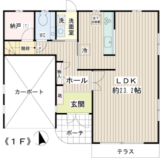 東京都目黒区の貸戸建　柿の木坂１丁目一戸建　１Ｆ間取りです