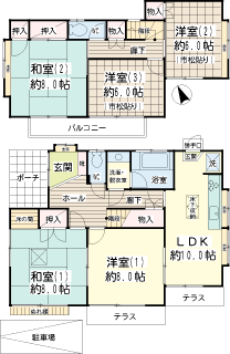 横浜市旭区の貸戸建　柏町戸建　間取りです