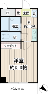 川崎市川崎区の賃貸マンション　ラ・クレール川崎　間取りです