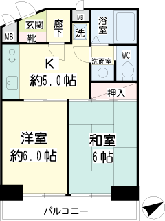 横浜市神奈川区の賃貸マンション　駒形エクセルⅡ　１０７間取り