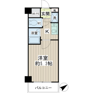 横浜市鶴見区の賃貸マンション　ルミエール岸谷　１０３号室　間取