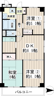 東京都大田区の賃貸マンション　ノーブル蓮沼　間取り