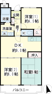 川崎市幸区の賃貸マンション　グラスィア新川崎　間取り