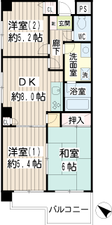 川崎市川崎区の賃貸マンション　エムズガーデン　間取りです