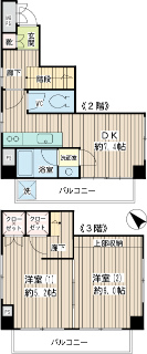 横浜市港北区の賃貸マンション　サウスタウン妙蓮寺Ⅱ　２０２　間取