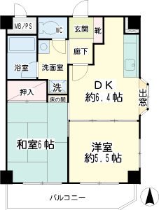 東京都世田谷区の賃貸マンション　クリア上野毛通り　４０３間取り