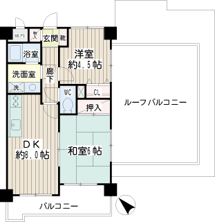 横浜市鶴見区の賃貸マンション　アムール鶴見　間取りです