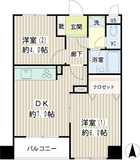 横浜市南区の賃貸マンション　カサグランデ上大岡　２０２間取