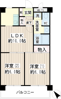 横浜市港北区の賃貸マンション　キクナスプリングス　302間取