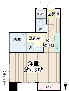 東急東横線　元住吉の賃貸マンション　ル・パバージュ　間取りです