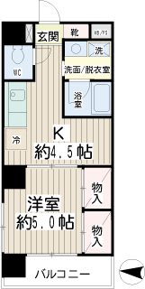 東急東横線元住吉駅の賃貸マンション　ル・パバージュ　間取りです