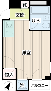 横浜市鶴見区の賃貸マンション　ＭＨビル　２０３号室　間取りです