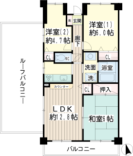 横浜市鶴見区の賃貸マンション　北寺尾大滝マンション　間取りです