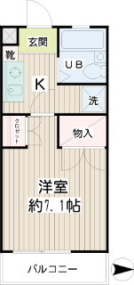 横浜市旭区の賃貸アパート　万騎が原ハイツ　B202号室　間取りです