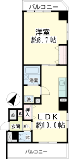 横浜市鶴見区の賃貸マンション　リバーサイド　間取り　