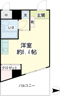 神奈川県大和市の賃貸マンション　ＵＳＫシャンブル　１Ｒ　202間取り