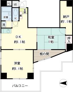 神奈川県大和市の賃貸マンション　ＵＳＫシャンブル　２ＳＤＫ　501間取り