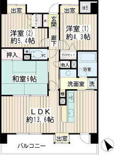 横浜市鶴見区の賃貸マンション　リオベルデ鶴声　９０４間取