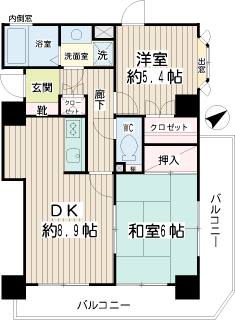 横須賀市の賃貸マンション　グランベルデ　間取りです　