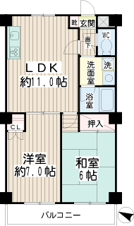 横浜市鶴見区の賃貸マンション　すまい・る・仲通　間取り