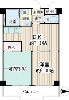 川崎市中原区の賃貸マンション　グレースピア・ヤワタ　間取りです