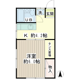 横浜市旭区の賃貸アパート　友愛ハイム　２０３号室　間取