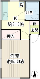 横浜市旭区の賃貸アパート　友愛ハイム２０７号室　間取