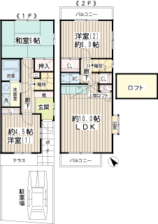 横浜市旭区の貸テラスハウス　ガーデンテラス　Ｃ－３間取りです