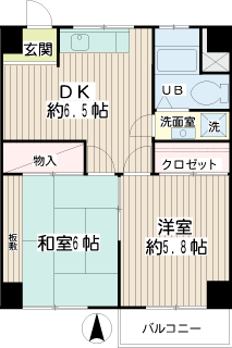 東急東横線　武蔵小杉駅の賃貸マンション　東横小杉ビル　間取りです