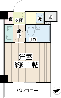 川崎市川崎区の賃貸マンション　リヴェール新川　間取りです