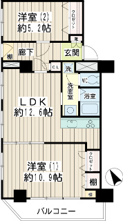 横浜市鶴見区の賃貸マンション　リオベルデ貮番館　４０１間取