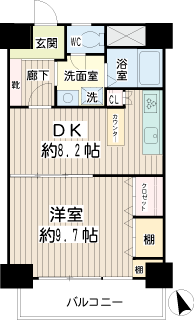 横浜市鶴見区の賃貸マンション　リオベルデ弐番館　間取りです