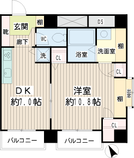 横浜市鶴見区の賃貸マンション　リオベルデ貮番館　間取りです