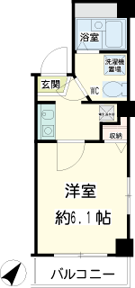 横浜市神奈川区の賃貸マンション　エスト横浜　４０１間取りです