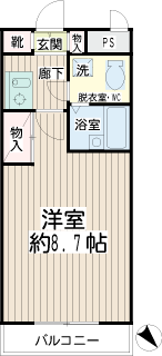 川崎市川崎区の賃貸マンション　リヴェール川崎　　間取りです