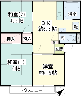 横浜市鶴見区の賃貸アパート　ハウスロード馬場　間取りです