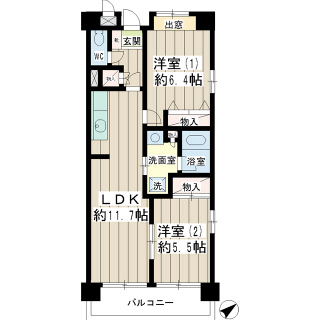 横浜市南区の賃貸マンション　ＷｅｌｌＶａｌｌｅｙ井土ヶ谷　間取