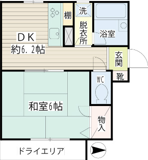 横浜市南区の賃貸マンション　井土ヶ谷ドエル　１０３号室間取