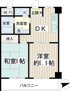 横浜市鶴見区の賃貸マンション　レフュージ鶴見　間取りです