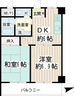 横浜市鶴見区の賃貸マンション　レフュージ鶴見　間取りです