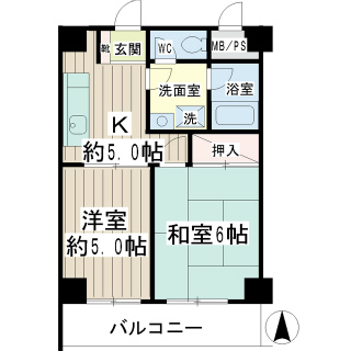 横浜市鶴見区の賃貸マンション　レフュージ鶴見　間取