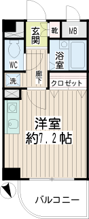 横浜市鶴見区の賃貸マンション　ネオマイム鶴見市場  間取りです