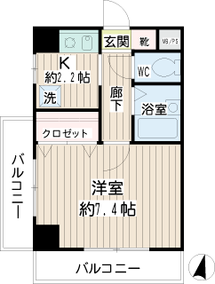 川崎市川崎区の賃貸マンション　エバーグリーン　間取りです