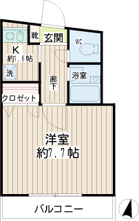 川崎市川崎区の賃貸マンション　エバーグリーン　間取りです